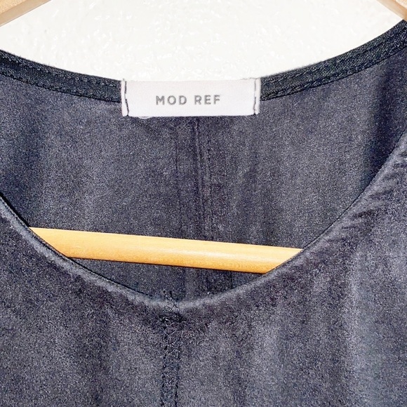 Mod Ref Black Suede High Neck Tank Top - Picture 4 of 8